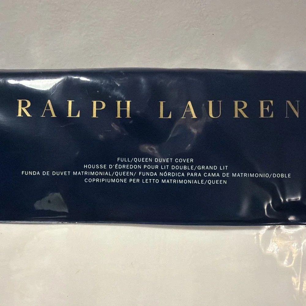 NEW Ralph Lauren Palmer Percale Full/Queen Duvet Cover, 100% Cotton White & Pink
